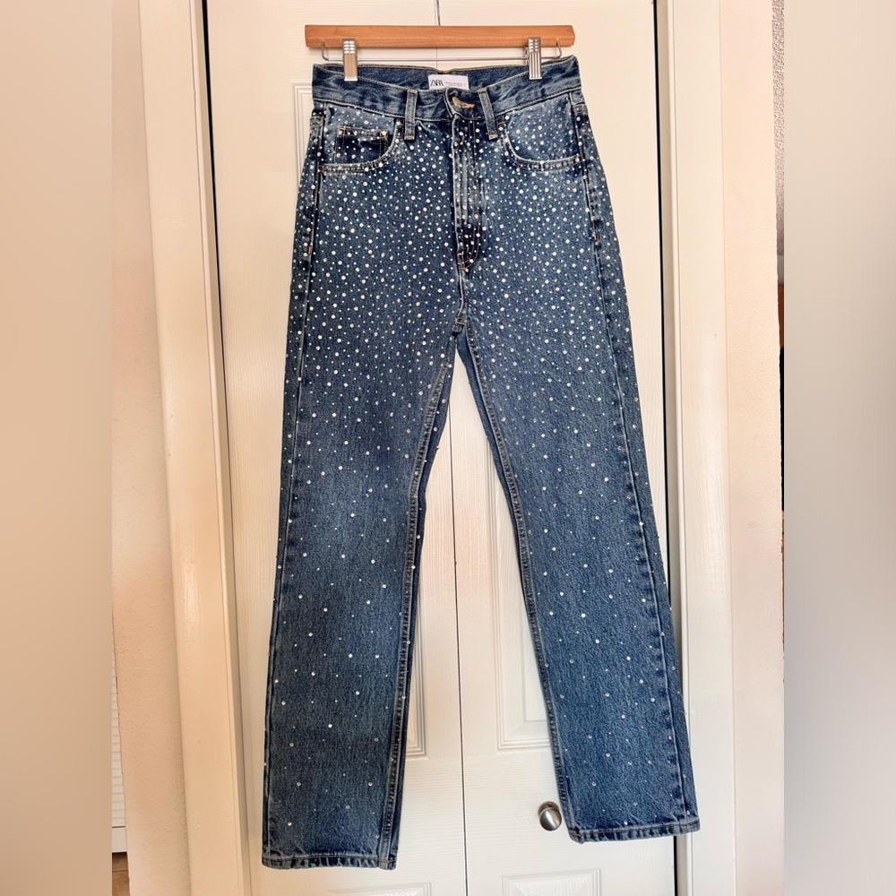 Studded Rhinestone Zara Jeans - Perfect for a Night Out!